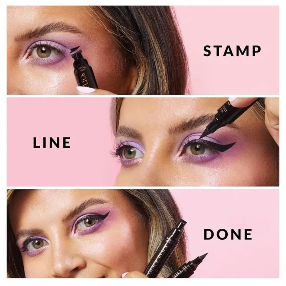 THE QUICK FLICK Intense Black Eyeliner Stamp For Perfect Wings Modest 10mm NIB
